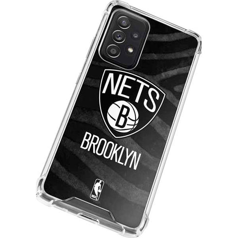 NBA Brooklyn Nets Black Animal Print Galaxy A52 5G Clear Case
