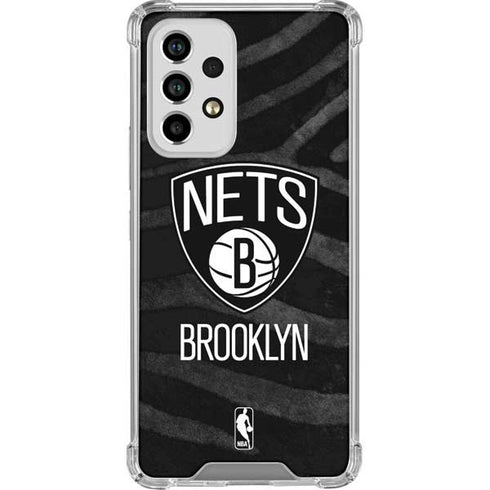 NBA Brooklyn Nets Black Animal Print Galaxy A53 5G Clear Case