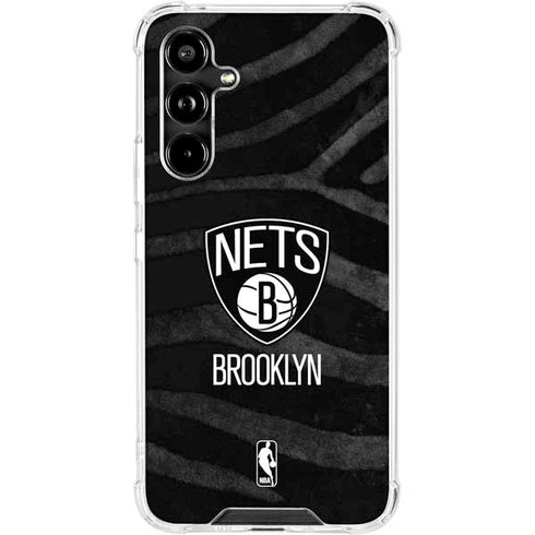 NBA Brooklyn Nets Black Animal Print Galaxy A54 5G Clear Case