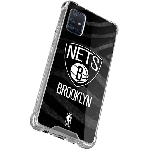 NBA Brooklyn Nets Black Animal Print Galaxy A71 5G Clear Case