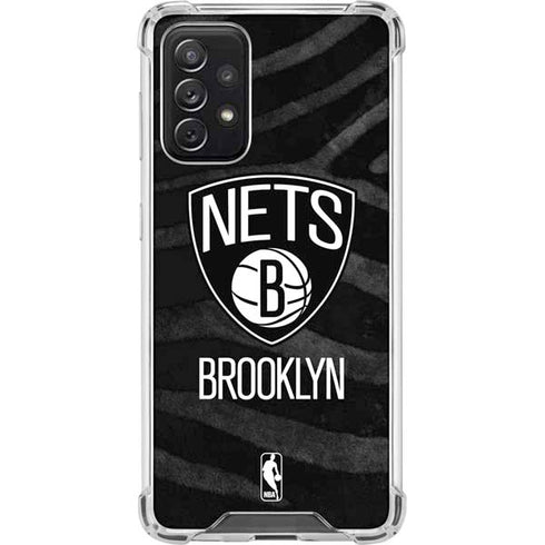 NBA Brooklyn Nets Black Animal Print Galaxy A72 5G Clear Case