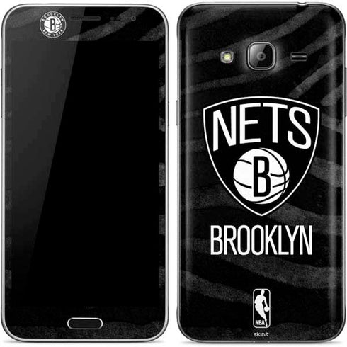 NBA Brooklyn Nets Black Animal Print Galaxy J3 Skin