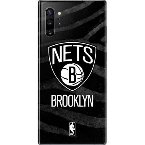 NBA Brooklyn Nets Black Animal Print Galaxy Note 10 Plus Skin