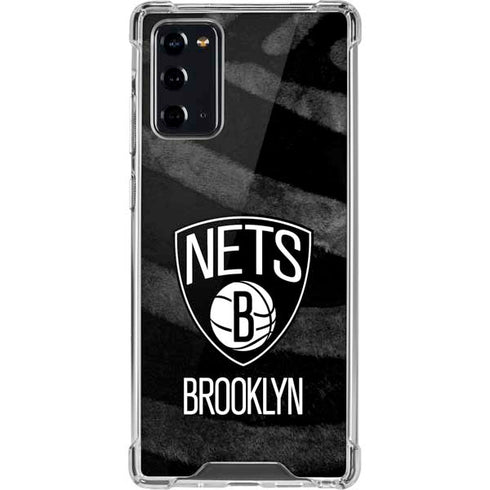 NBA Brooklyn Nets Black Animal Print Galaxy Note20 5G Clear Case