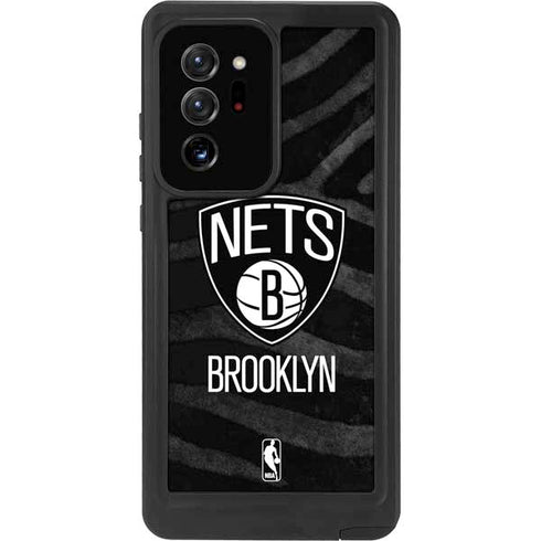 NBA Brooklyn Nets Black Animal Print Galaxy Note20 Ultra 5G Waterproof Case