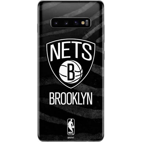 NBA Brooklyn Nets Black Animal Print Galaxy S10 Plus Skin