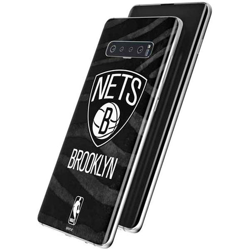 NBA Brooklyn Nets Black Animal Print Galaxy S10 Plus Skin