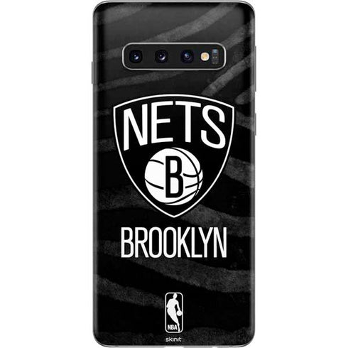NBA Brooklyn Nets Black Animal Print Galaxy S10 Skin