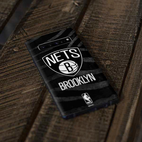 NBA Brooklyn Nets Black Animal Print Galaxy S10 Skin