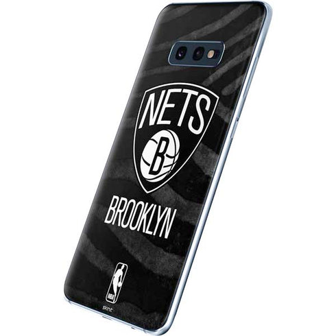 NBA Brooklyn Nets Black Animal Print Galaxy S10e Skin