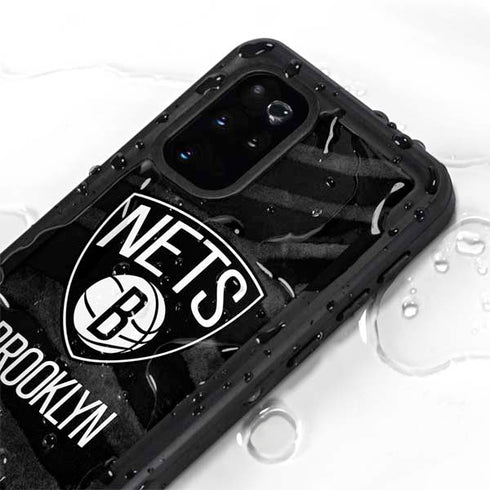 NBA Brooklyn Nets Black Animal Print Galaxy S20 Plus Waterproof Case