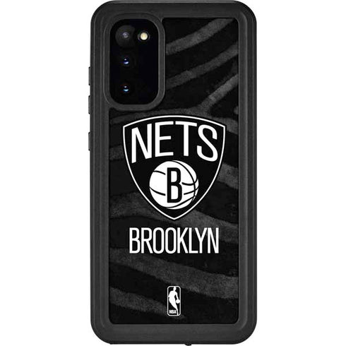 NBA Brooklyn Nets Black Animal Print Galaxy S20 Waterproof Case