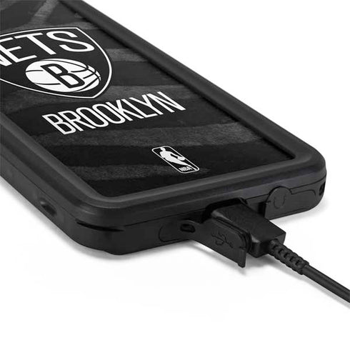 NBA Brooklyn Nets Black Animal Print Galaxy S20 Waterproof Case