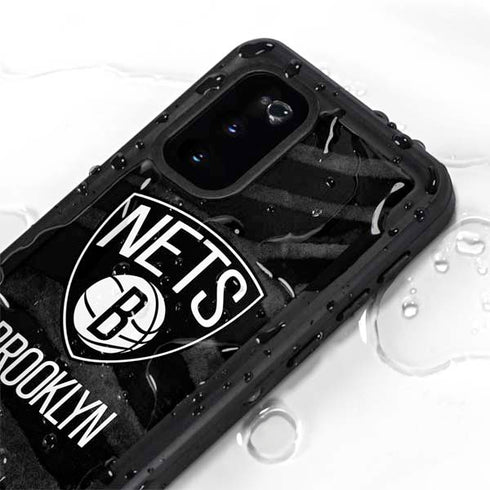 NBA Brooklyn Nets Black Animal Print Galaxy S20 Waterproof Case
