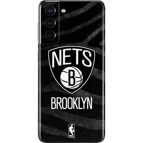 NBA Brooklyn Nets Black Animal Print Galaxy S21 5G Skin