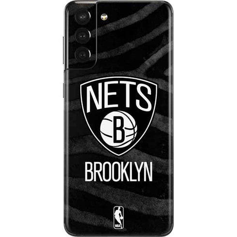 NBA Brooklyn Nets Black Animal Print Galaxy S21 Plus 5G Skin