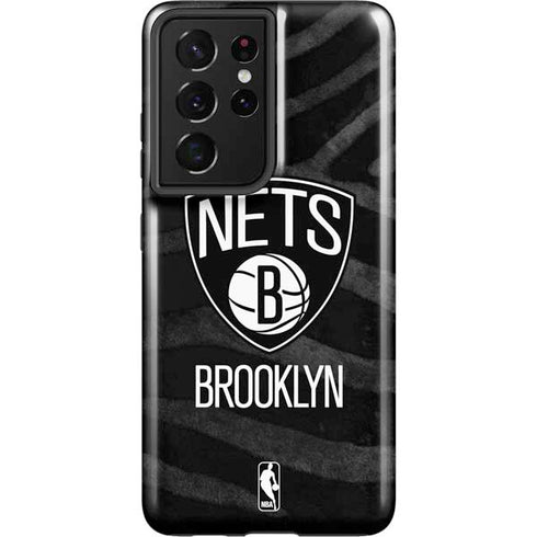 NBA Brooklyn Nets Black Animal Print Galaxy S21 Ultra 5G Pro Case