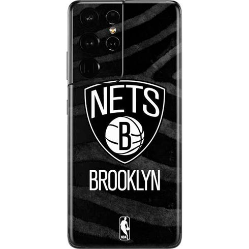 NBA Brooklyn Nets Black Animal Print Galaxy S21 Ultra 5G Skin