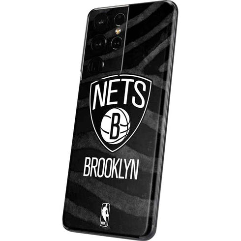 NBA Brooklyn Nets Black Animal Print Galaxy S21 Ultra 5G Skin