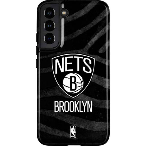 NBA Brooklyn Nets Black Animal Print Galaxy S22 Plus Pro Case
