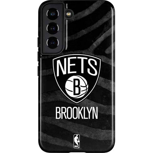 NBA Brooklyn Nets Black Animal Print Galaxy S22 Pro Case