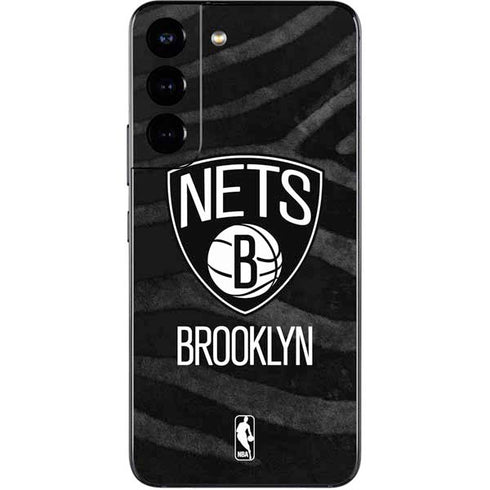 NBA Brooklyn Nets Black Animal Print Galaxy S22 Skin