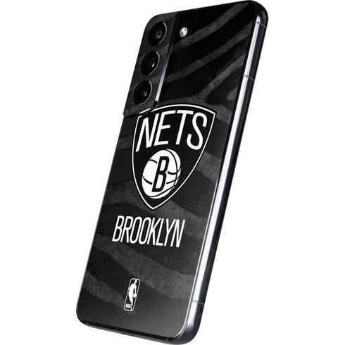 NBA Brooklyn Nets Black Animal Print Galaxy S22 Skin