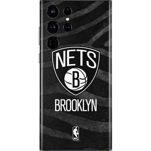 NBA Brooklyn Nets Black Animal Print Galaxy S22 Ultra Skin