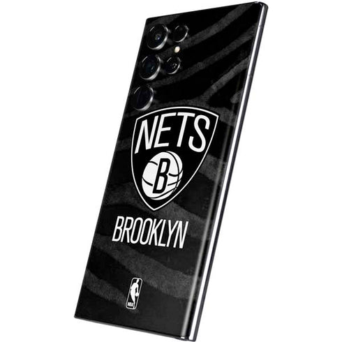 NBA Brooklyn Nets Black Animal Print Galaxy S22 Ultra Skin