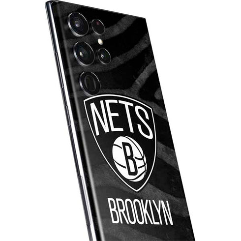 NBA Brooklyn Nets Black Animal Print Galaxy S22 Ultra Skin