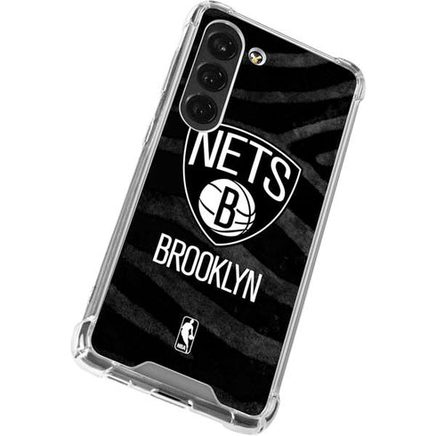 NBA Brooklyn Nets Black Animal Print Galaxy S23 Clear Case