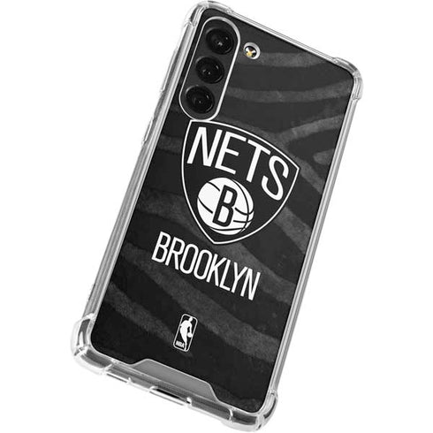 NBA Brooklyn Nets Black Animal Print Galaxy S23 Plus Clear Case