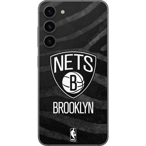 NBA Brooklyn Nets Black Animal Print Galaxy S23 Plus Skin