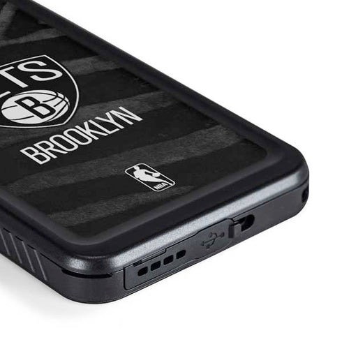 NBA Brooklyn Nets Black Animal Print Galaxy S23 Plus Waterproof Case