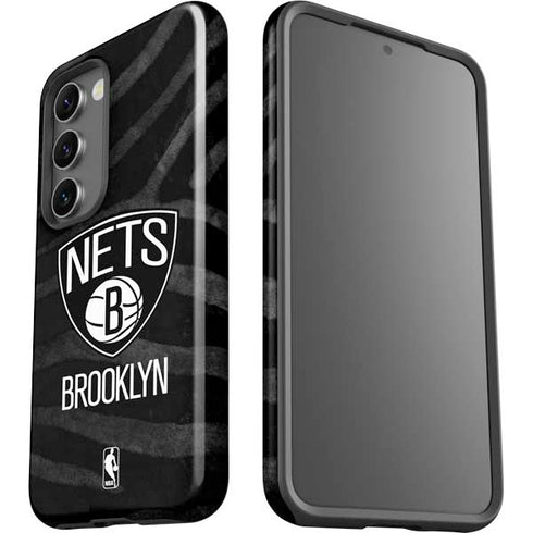 NBA Brooklyn Nets Black Animal Print Galaxy S23 Pro Case
