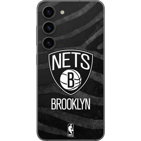 NBA Brooklyn Nets Black Animal Print Galaxy S23 Skin