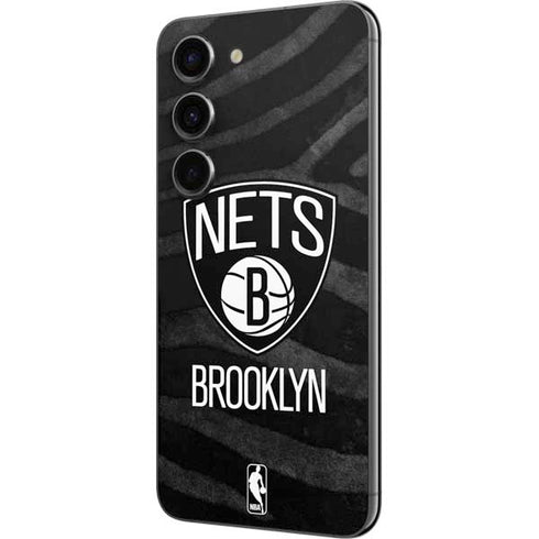 NBA Brooklyn Nets Black Animal Print Galaxy S23 Skin