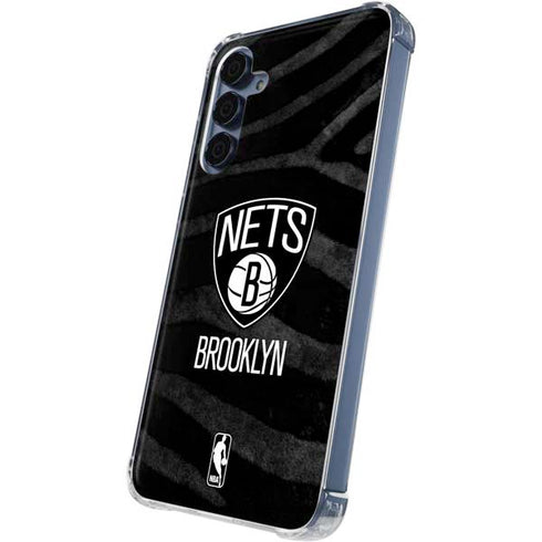 NBA Brooklyn Nets Black Animal Print Galaxy S24 Clear Case