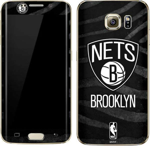 NBA Brooklyn Nets Black Animal Print Galaxy S7 Edge Skin