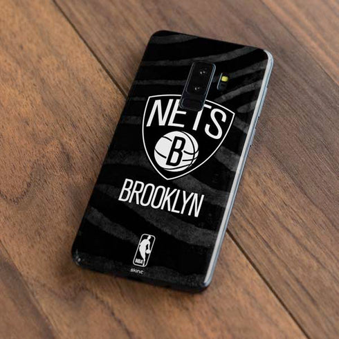 NBA Brooklyn Nets Black Animal Print Galaxy S9 Plus Skin