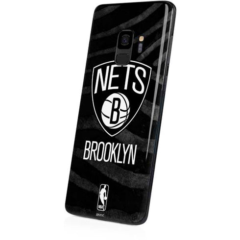 NBA Brooklyn Nets Black Animal Print Galaxy S9 Skin