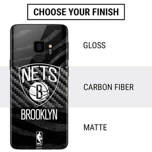 NBA Brooklyn Nets Black Animal Print Galaxy S9 Skin