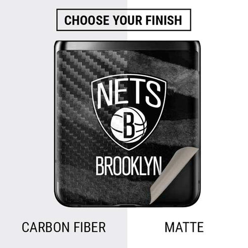 NBA Brooklyn Nets Black Animal Print Galaxy Z Flip Skin