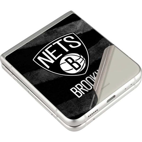 NBA Brooklyn Nets Black Animal Print Galaxy Z Flip3 5G Skin