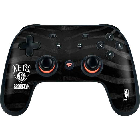 NBA Brooklyn Nets Black Animal Print Google Stadia Controller Skin