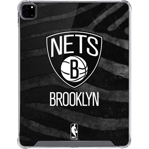 NBA Brooklyn Nets Black Animal Print iPad Pro 12.9in (2020) Clear Case