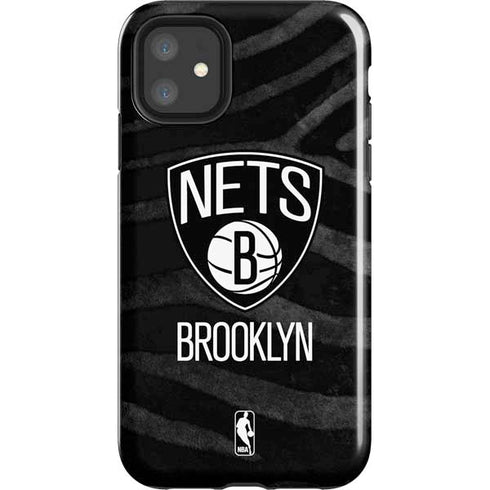 NBA Brooklyn Nets Black Animal Print iPhone 11 Impact Case