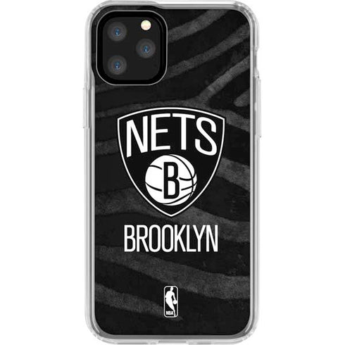 NBA Brooklyn Nets Black Animal Print iPhone 11 Pro Clear Case