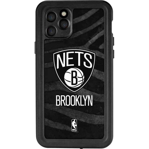 NBA Brooklyn Nets Black Animal Print iPhone 11 Pro Waterproof Case