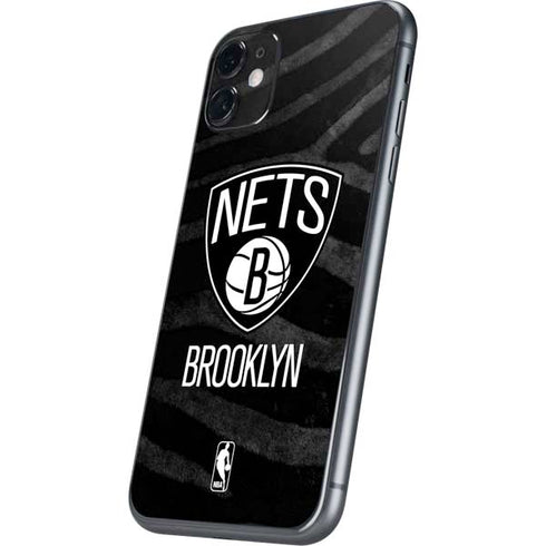 NBA Brooklyn Nets Black Animal Print iPhone 11 Skin